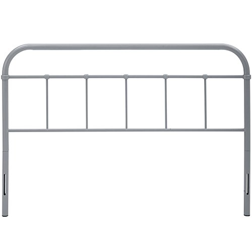 Image of Modway Serena Rustic Farmhouse Style Steel Metal Queen Headboard Size in Gray,