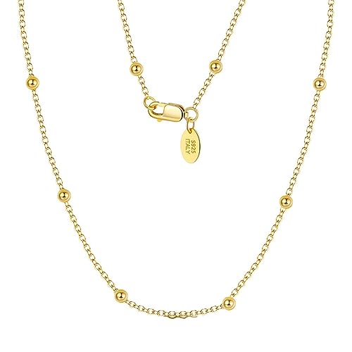 Collier en argent sterling 925 anti-allergie, chaîne délicate pour femmes aux peaux sensibles