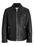 JACK & JONES Herren Jjecasablanca Leather Jacket Ln, Black, l