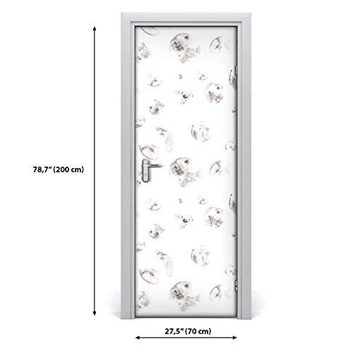 Autocollant de porte 70x200cm papier peint imperméable Magic-Stick Lunes
