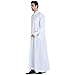 Men's Muslim Clothes Long Sleeve Thobes Middle East Saudi Arab Kaftan Islamic Abaya Dress Dubai Robes National costume White XXX-Large