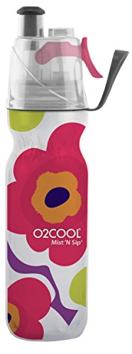 Misting Insulated Water Bottle, Mist 'N Sip Flowers from Color Series by O2COOL, 20 oz
