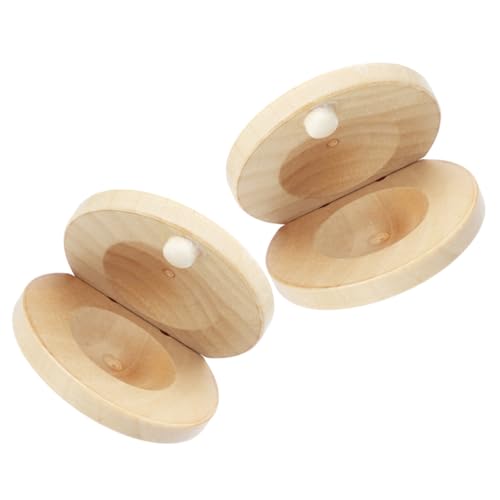 YARNOW 2pcs Wood Castanets Small Musical Instruments Rhythm Castanets Finger Instruments Preschool Musical Toy
