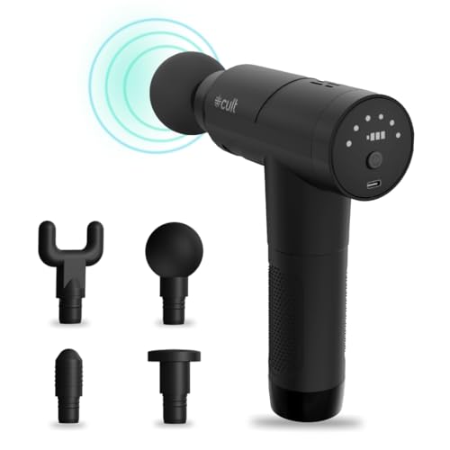 Image of CULT Volt Pro, Full Body Professional Gun Massager, 4500 mAh battery, QuietMotion Tech, Deep Tissue Percussions, 4 Interchangeable heads, 6 Speed levels, Silicone head, Carry Pouch.