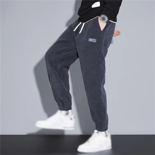 Men's Loose Casual Corduroy Sweatpants Classic All-Match Soft Harem Trousers4