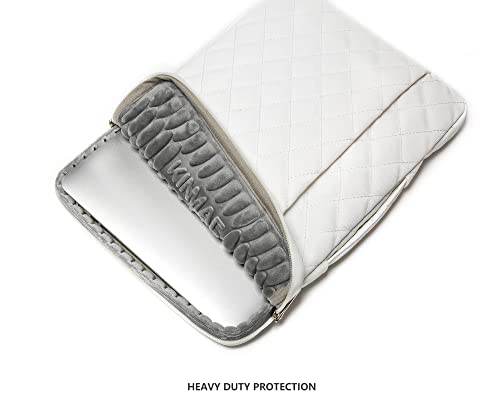 Kinmac White Embroidery 360° Protective Laptop Sleeve With Handle Computer Case Bag For Macbook Pro 16 And 15 Inch-15.6 Inch Laptop #TOP3