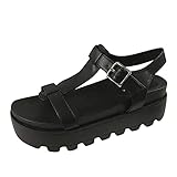 Woaikeyu Plateau-Sandalen für Damen, Sommer, Mode, Schnalle, offener Zehenbereich, Keilabsatz...