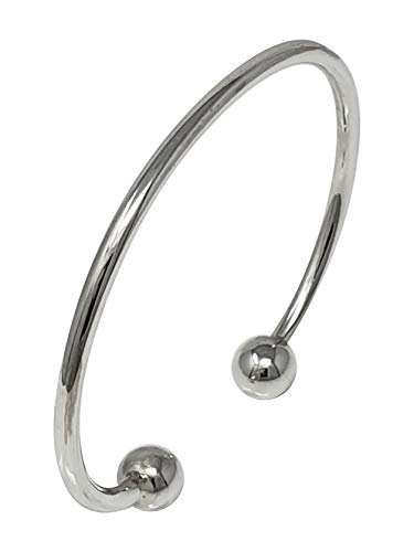 TreasureBay Bracelet jonc élégant et classique en argent pour femme et fille