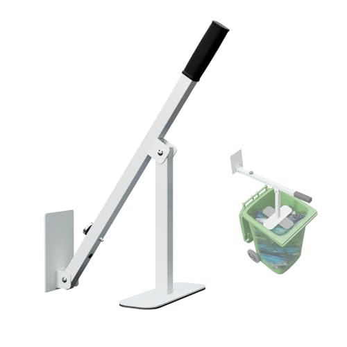 WUGEBA Manual Wall Mounted-Trash Bin Compactor, Wastemate Bin Compactor in Wheelie, Heavy-Duty Steel Garbage Compressor Tool for Kitchen, Garden, Restaurant, White by WUGEBA - Used condition - US$32.83