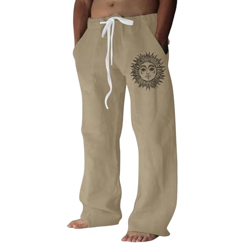 Pantalon de vacances décontracté homme en lin respirant premium