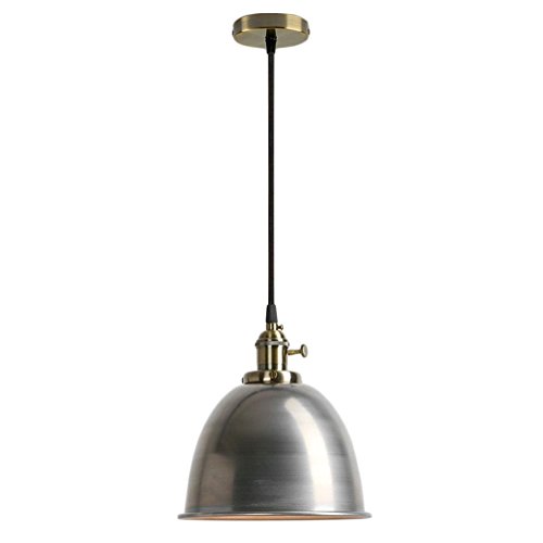 Lustre suspension chrome de haute qualité design industriel épuré 22.4 cm
