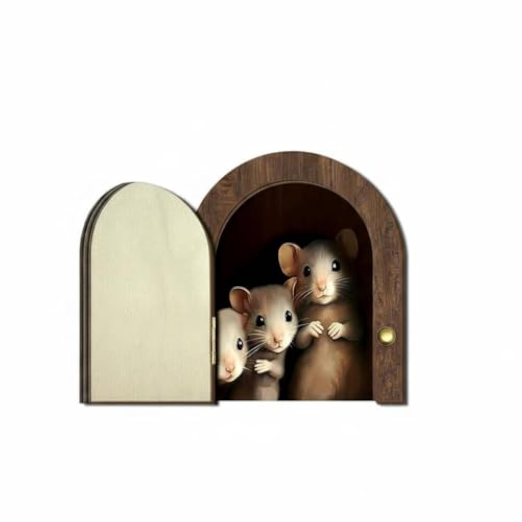 Whimsical Design Mouse Door Wall Decal Creative Gift