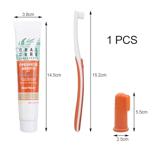 3 Pièces Brosse Dent Chien et Dentifrice,Kit de Soins Dentaires – vue 2