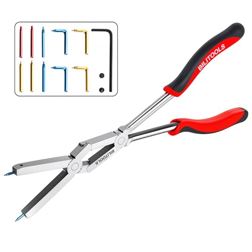 Image of BILITOOLS 13 inch Extra Long Internal Snap Ring Pliers, Double Joint | Long Reach Circlip Pliers For Internal Retaining Rings, Bore Snap Rings And Automotive Ring Removal