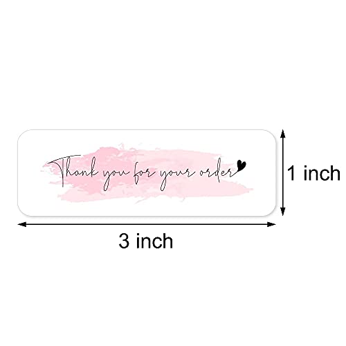 1Inch X 3Inch Thank You For Your Order Stickers, Pink Decorative Sealing Stickers For Delivery, Decoration, Gifts, Packaging, 120 Labels Per Roll, 1 Roll #TOP1