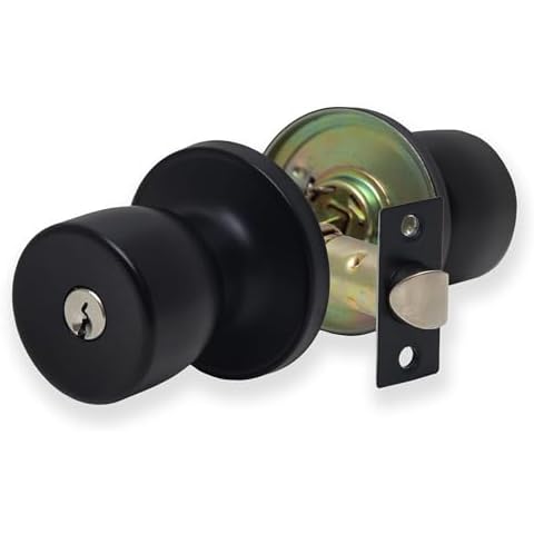 XFORT Tulip Matt Black Entrance Door Knob Set Cover