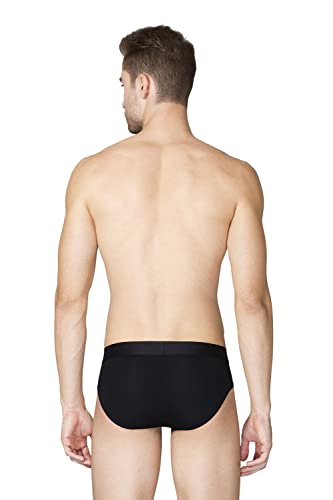 Image of Van Heusen Men Breathable AIR Series Active Briefs - Polyamide Elastane - Swift Dry, High Stretch Mesh 40007 Pure Black01 L (Pack of 2)