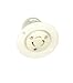 Leviton 4715-C 15 Amp, 125 Volt, Flanged Outlet Locking Receptacle, Industrial Grade, Grounding, White