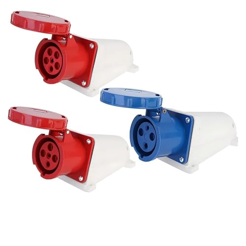 5/10 PCS �q��Y�Ɨp�v���O�ƃ\�P�b�g 16A/32A/63A/125A IP44/IP67 �h�� 3P/4P/5P �ǎ��t���v���O �p�l�����t���v���O(63A Wall Mounted,10 PCS-3P)