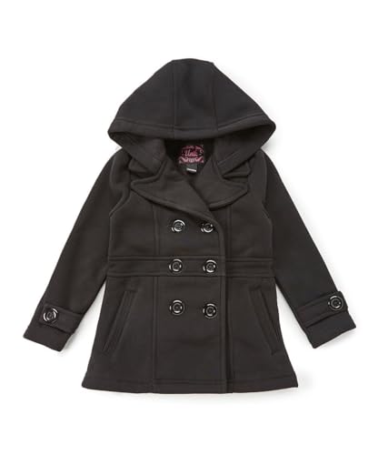Image of BluNight Collection Big Girls Girls Long Sleeve Fleece Hoodie Dress Coat Winter Jacket Outerwear Black 12 (U17N109)
