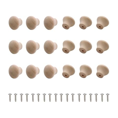 Oedema Unfinished Wooden Cabinet Knobs 20PCS Cover