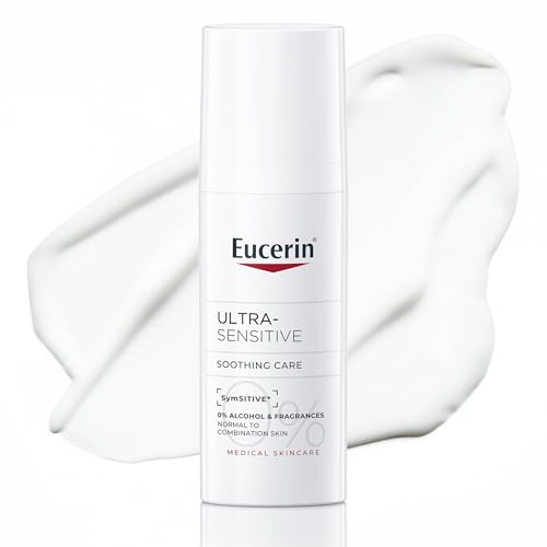 Eucerin UltraSensitive Soothing Care Day Cream (Normal to Combination Skin) 50ml, Face Cream for Sensitive and Hypersensitive Skin, Irritation Relief Face Moisturiser, Fragrance-Free