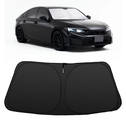 Image of Windshield Sun Shade for 2022 2023 2024 2025 2026 Civic Honda | Full covered for windshield, Block UV Rays, Heat Reduction, Easy to install, Keeps Car Cooler