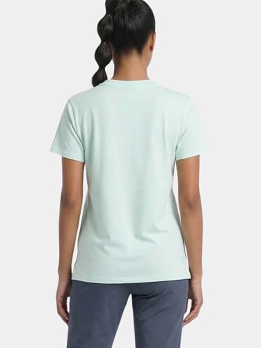 Image of Enamor Athleisure Relaxed Fit Short Sleeve Round Neck Antimicrobial Finish Breathable Stretch Cotton Activewear Sports Tshirt for Women - A301