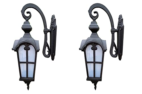 Image of Cast Aluminium Black Texture Wall Light | Pack of 2 - Weatherproof, Durable, and Modern Outdoor /Indoor Lighting Fixture for Garden, Patio, Living Room, Hallway, and Entryway