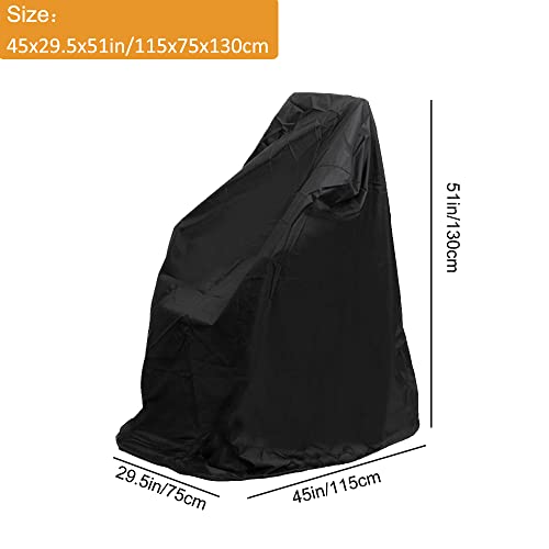 Bosking Electric Wheel Chair Cover Waterproof Mobility Scooter Storage Cover For Travel Power Wheelchair Dust Protective Cover With Adjustable Drawstring (45"L X 29.5"W X 51"H, Black) #TOP4