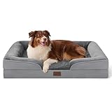 Bedsure Orthopedic Dog Beds Large Sized Dog - Washable Large Dog Cat Bed Waterproof, Comfort Dogs Couch Sofa with Washable Removable Cover, Pet Bed with Nonskid Bottom, Grey, 35'