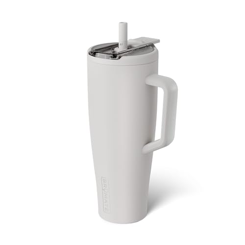Image of BruMate Era Flip 40oz Tumbler with 100% Leakproof Covered Straw Lid | Hygienic Covered Straw | Insulated Stainless Steel Water Bottle with Handle | Cup Holder Friendly | BPA-Free (Dune)
