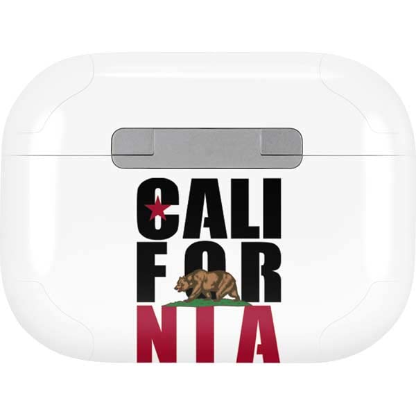 Skinit Decal Audio Skin Compatible with Apple AirPods Pro (2rd Gen, 2022) - Skinit Originally Designed California White Block Design