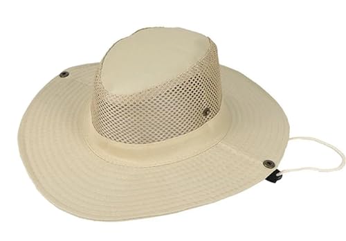 Image of Zacharias Men's Coton Blended Net Breathable Cowboy Hat ja-711 (Free Size Pack of 1)