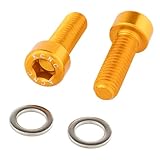 ケーシーエヌシー(KCNC) 自転車 アルミ ボトルケージ ボルト 2PCS ゴールド M5/15MM