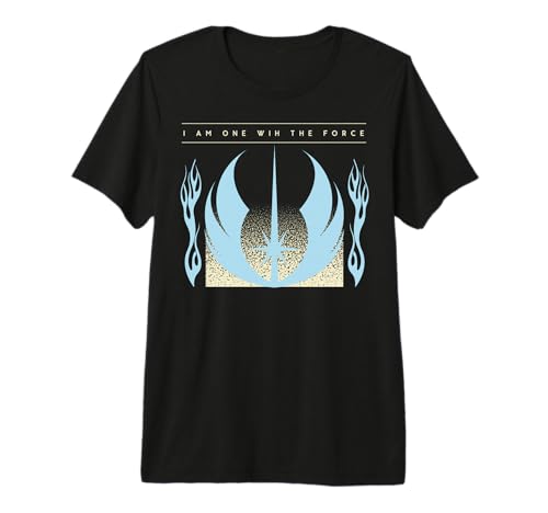 T-shirt Star Wars Jedi haute qualité avec mantra de la Force brodé