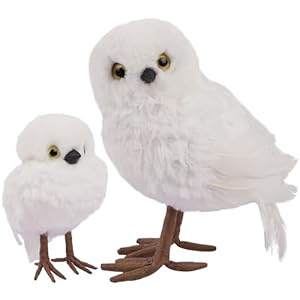winemana Winter Decorations White Owl Figurine, Set of 2 Christmas Furry Owls Ornaments, Holiday Decor Table Decorations for Home Party winemana Winter Decorations White Owl Figurine Set of 2 Christmas Furry Owls Ornaments Holiday Decor Table Decorations for Home Party