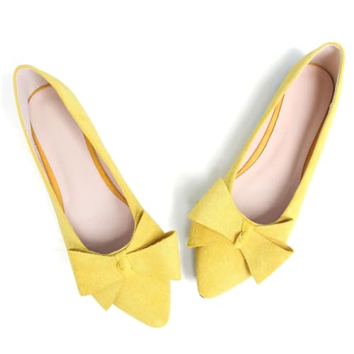 Image of TN TANGNEST Flats Shoes Women Comfort Casual Loafers | Classic Pointed Toe Bowknot Flats Cute Slip On Flats, Wear to Work Travel Walk