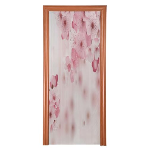 FLildon Japanese Sakura Flowers Blossoms Door Cover Decoration, Party Accessory Porch Decor for Festive Ornament Room Door Covers 36 x 98 Inch