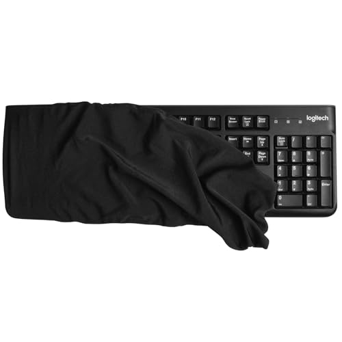 CaSZLUTION Keyboard Dust Cover, Covers Most 75% 80% 96% and Full Standard Size PC Keyboards, Stretch Fabric Anti-Dust Keyboard Sleeve Fits Keyboards from 14.9\" x 5.9\" up to 19.5\" x 7.5\", (Black, M) - Thumbnail 2