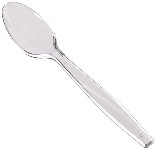 Fineline Settings Extra Heavy Cutlery Clear Spoons, Bulk Pack 1000 Pieces