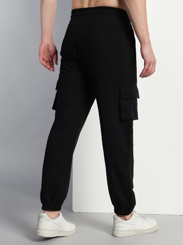 Image of Q - RIOUS Men Cargo || Men Cargo Pants || Men Cargo Pants Cotton || Cargos for Men, Black, 28