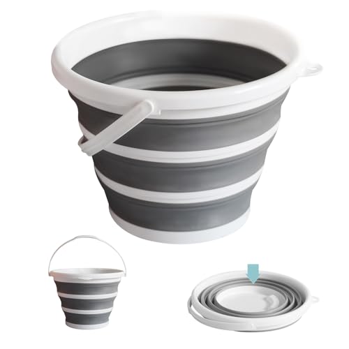 Moodyin Opvouwbare wateremmer (10 l/2,6 gallon) - draagbaar, gemakkelijk mee te nemen en op te bergen, ideaal voor wasstraat, schoonmaken, kamperen, vissen en buitenactiviteiten met inklapbaar