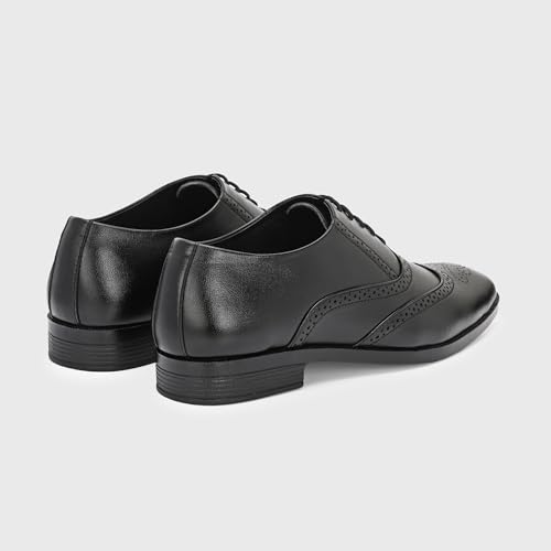 Image of Centrino Men's Formal Lace-Up Shoes | Soft & Comfortable Oxford Brogue Dress Formal Shoe| Stylish Looking Lace Up Medallion Toe Perforated for Business Formal Wedding & Office Wear (9359)