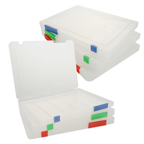 YAYODS 6PCS A4 Paper Storage Box, Clear A4 Plastic File Box, Waterproof Dustproof File Box for Document Storage, Paper Protector Organizers Casefor Magazine Document Photo Book