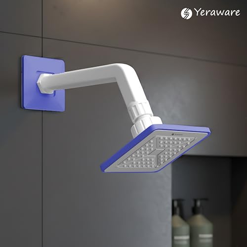 Image of YERAWAR Wall Mounted Overhead Shower Head | High Pressure Rain Shower | ABS Material Body | Anti-Clog Nozzles | Easy Install Bathroom Shower for Home & Hotel (Blue, 4 X 4 Inch)