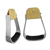2 Pièces Étriers Équestres Étriers de Cheval Étriers d'Entraînement Étriers Western en Aluminium Léger avec Semelle Antidérapante Convenant aux
