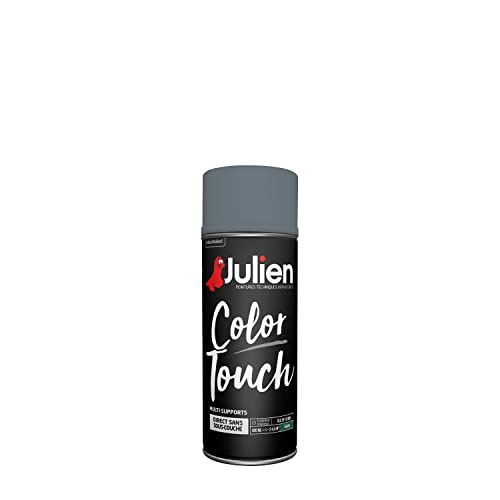 Julien Peinture Aérosol Intérieure et Extérieure Color Touch en Phase Aqueuse - Anthracite Satin - 400ml