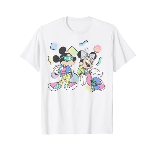 Disney Mickey And Friends Mickey & Minnie Retro 80's Style T-Shirt