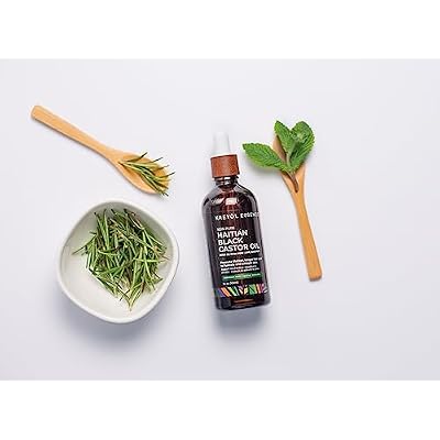 Kreyol Essence Haitian Black Castor Oil Rosemary Peppermint Duo, 2 fl oz and 3.4 fl oz